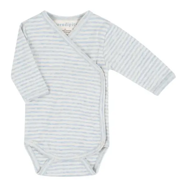 Nyfødt Slå-om Body - Lyseblå - 50CM