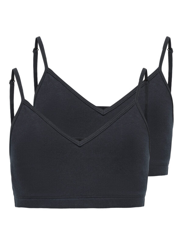 ONLY KIDS 2-Pak Vatteret BH Top Black 2-pack Black
