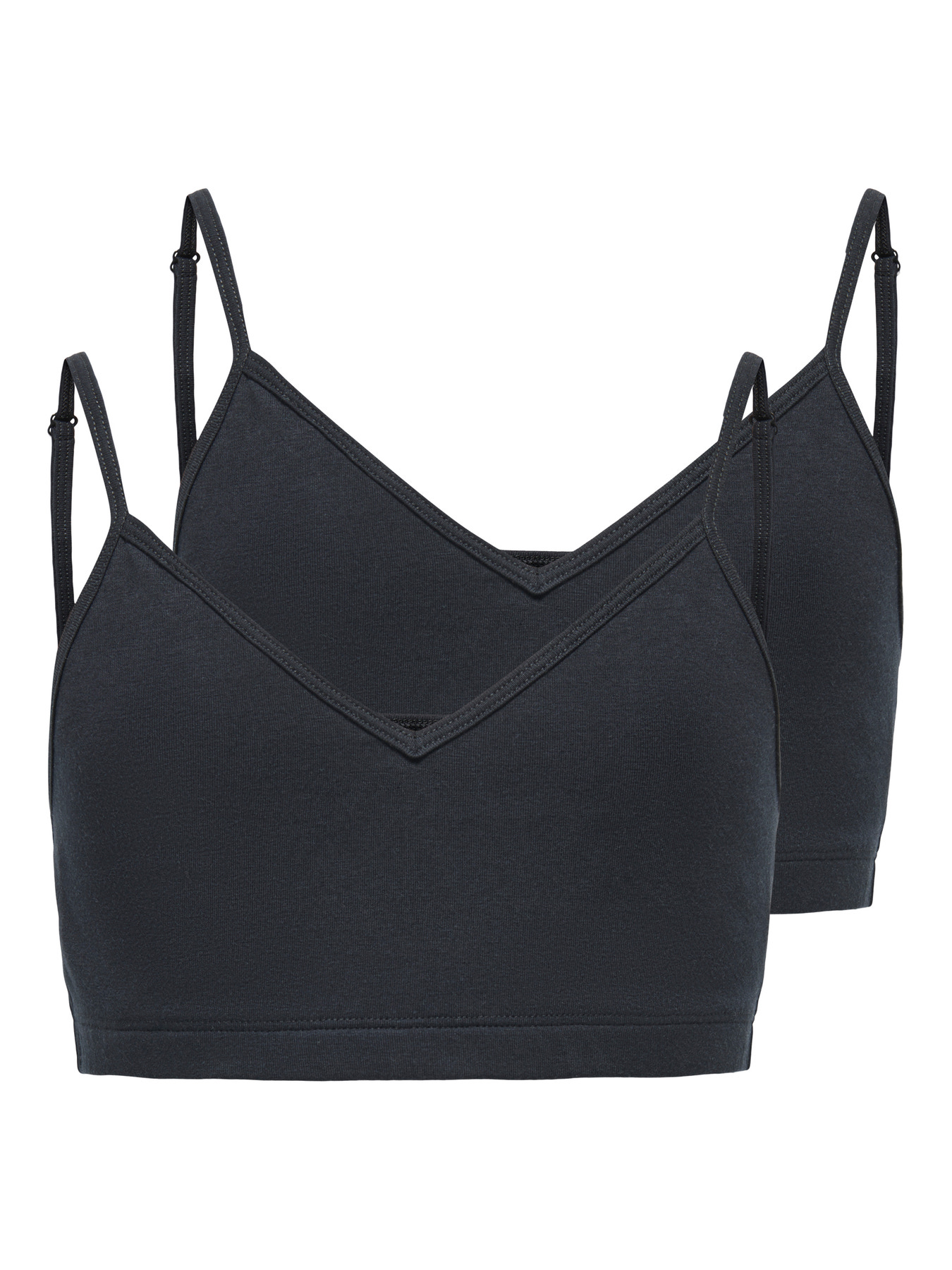 ONLY KIDS 2-Pak Vatteret BH Top Black 2-pack Black