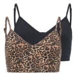 ONLY KIDS 2-Pak Vatteret BH Top Leo Black