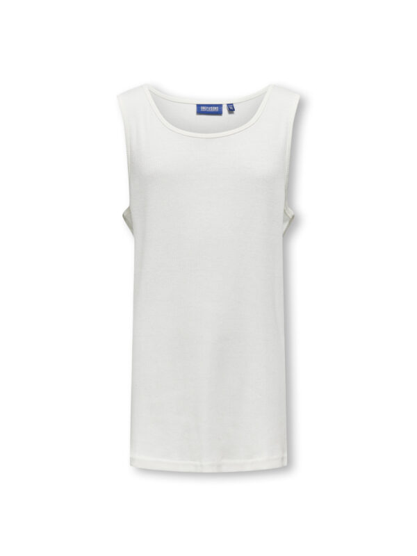 ONLY & SONS Rib Tanktop Frank Cloud Dancer