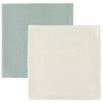 OOh Noo Stofbleer - 2-pak - 65x65 cm - Ivory & Sage