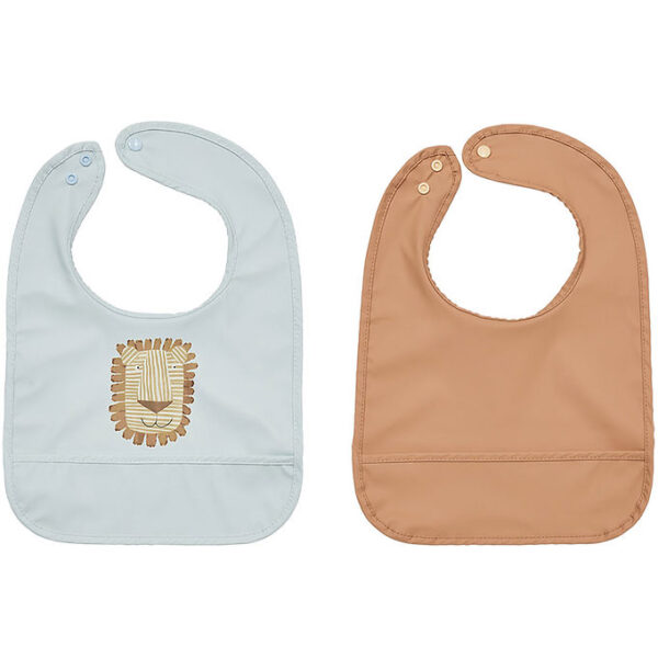 OYOY Hagesmække - 2-pak - Lobo Lion - Caramel/Ice Blue