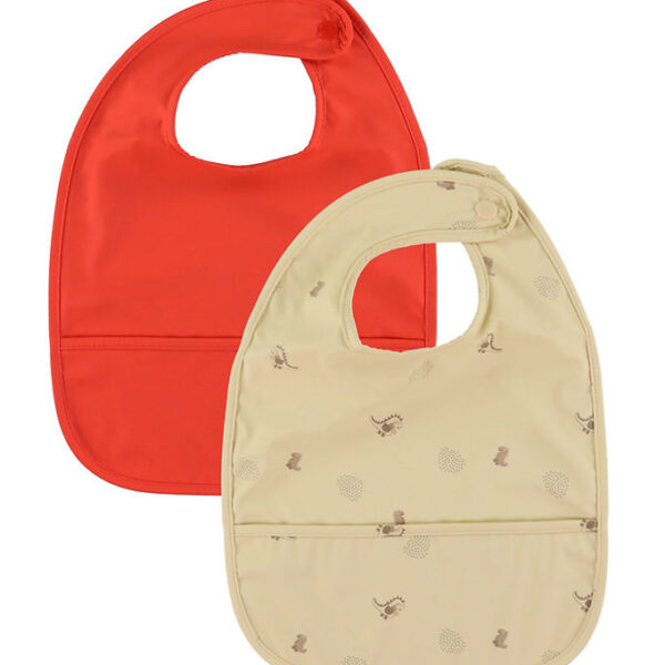 OYOY Hagesmække - 2-pak - PU - Dino - Butter/Cherry Red