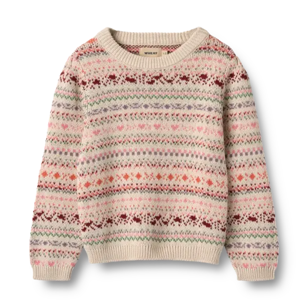 Olga Jaquard Pullover - Multi - 4 ÅR