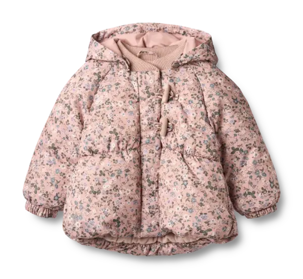 Olga Pufferjakke - Rose powder flowers - 3-6 MDR.