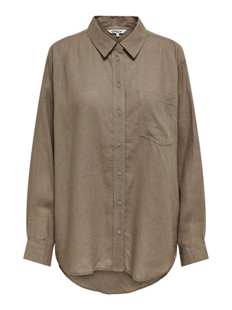 Only Hør Skjorte Tokyo Brindle