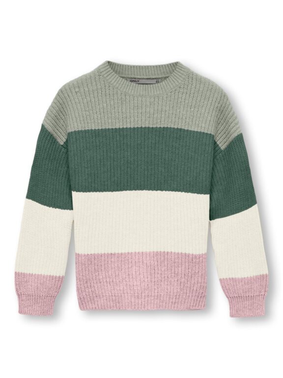 Only Mini Sandy Life Stripe Knit - Desert Sage - 92 cm Only Mini Sandy Life Stripe Knit - Desert Sage - 92 cm