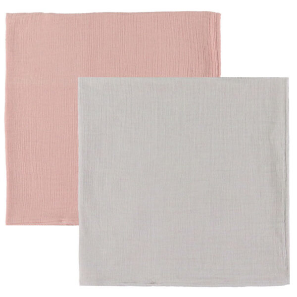 Ooh Noo Stofbleer - 2-pak - 65x65 cm - Stone Grey & Blush