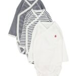 Petit Bateau Slå-om Body l/æ - 3-pak - Blå/Hvid Stribet