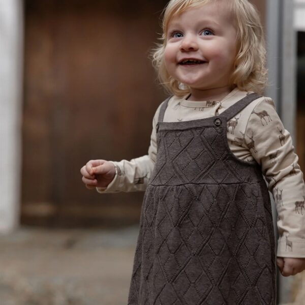 Petit Piao Kjole Pointelle Strik Dark oak