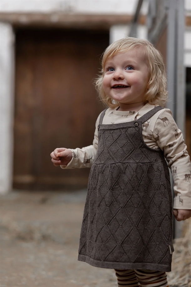 Petit Piao Kjole Pointelle Strik Dark oak