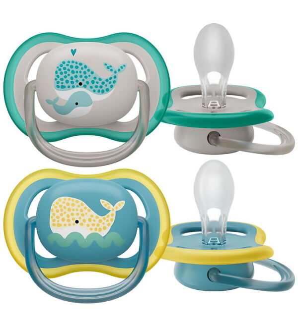 Philips Avent Sutter - 2-pak - Ultra Air - Blå/Grå m. Print Philips Avent Sutter - 2-pak - Ultra Air - Blå/Grå m. Print