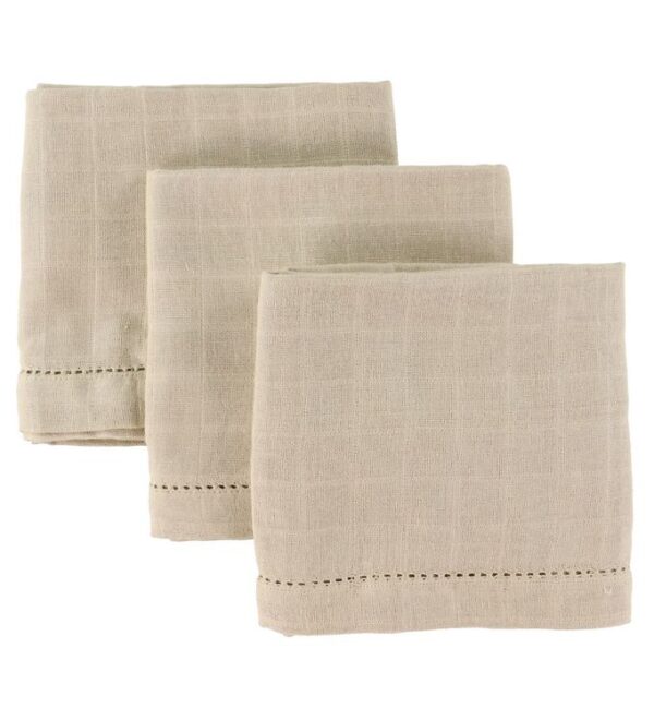 Pine Cone Stofbleer - 70x70 cm - 3-pak - Edith - Oatmeal