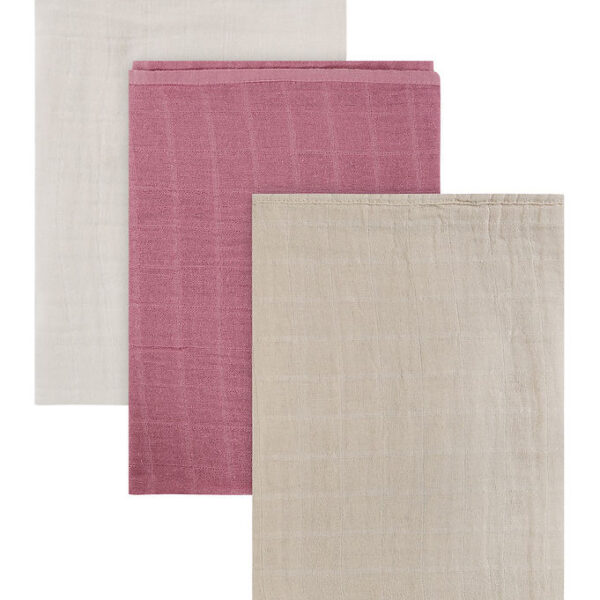 Pippi Stofbleer - Noos - 3-pak - Musselin - 65x65 - Mauve Orchid