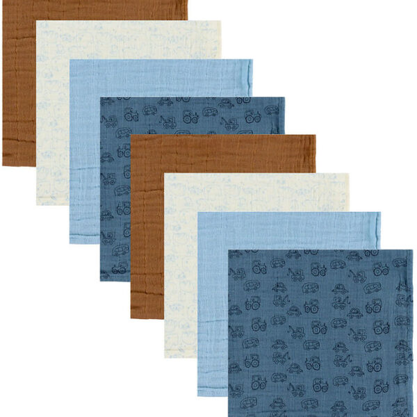 Pippi Stofbleer - Organic - 8-Pak - 65x65 cm - Air Blue