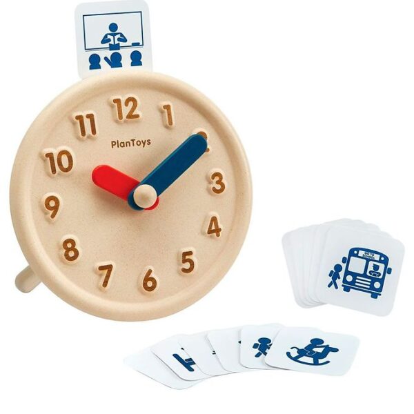 PlanToys Trælegetøj - Lær Klokken - Træ