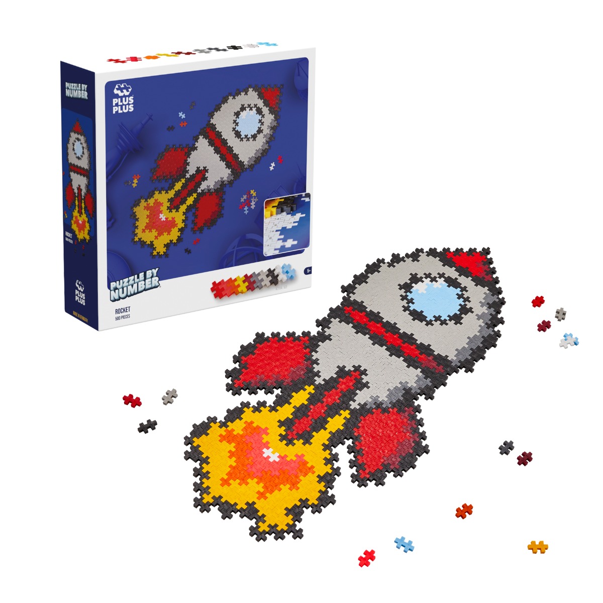 Plus-Plus - Puzzle By Number, Raket 500 stk
