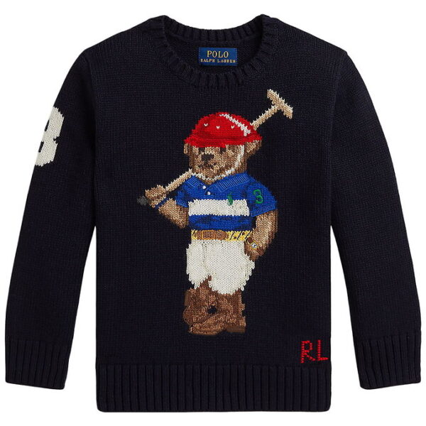 Polo Ralph Lauren Bluse - Strik - RL Navy m. Bamse