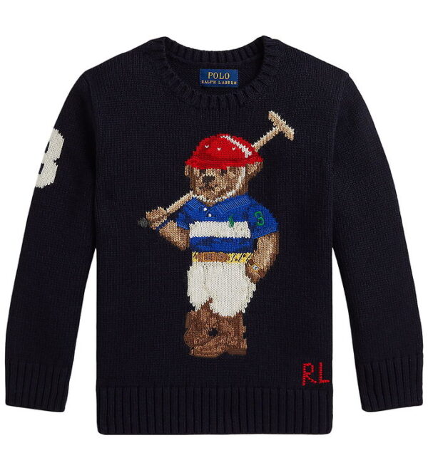 Polo Ralph Lauren Bluse - Strik - RL Navy m. Bamse