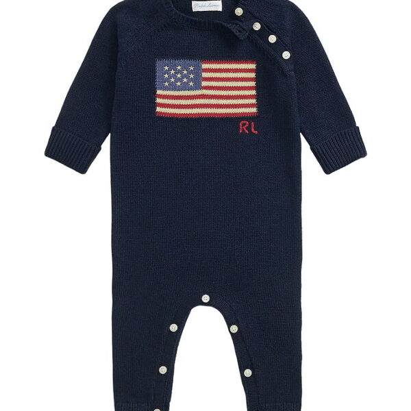Polo Ralph Lauren Heldragt - Strik - Hunter Navy m. Flag