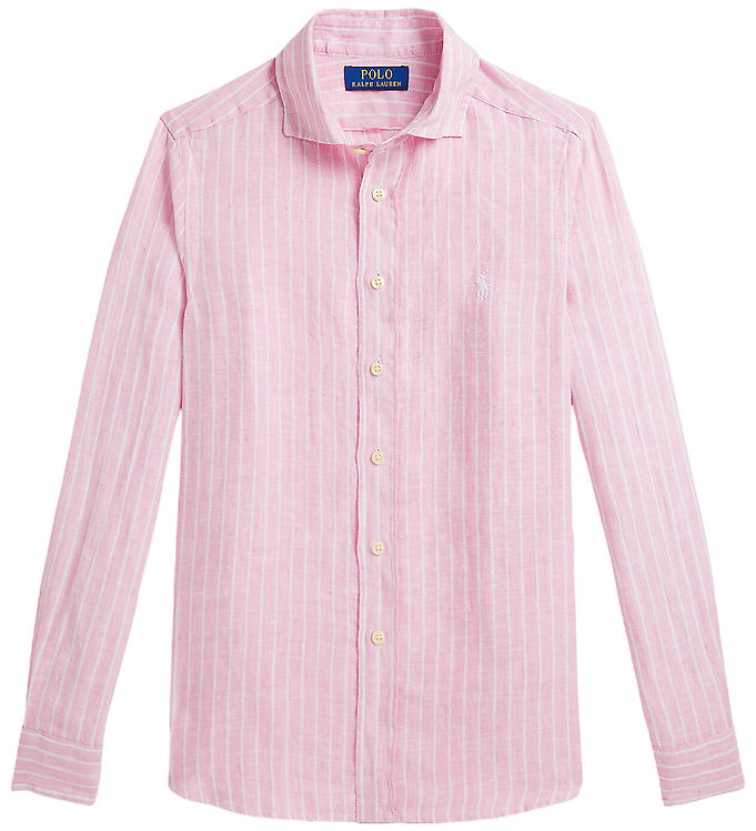 Polo Ralph Lauren Skjorte - Hør - Carmel Pink/Hvidstribet