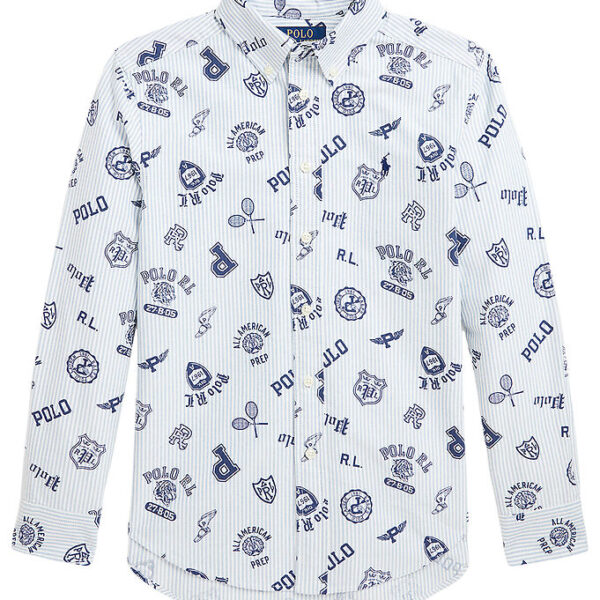 Polo Ralph Lauren Skjorte - Hvid/Lyseblåstribet m. Navy