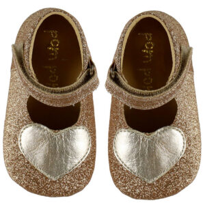 Pom Pom Ballerina Hjemmesko - Beginners Heart - Gold Glitter