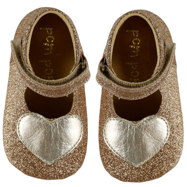 Pom Pom Ballerina Hjemmesko - Beginners Heart - Gold Glitter