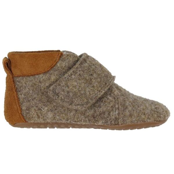 Pom Pom Hjemmesko - Uld - Brown Melange