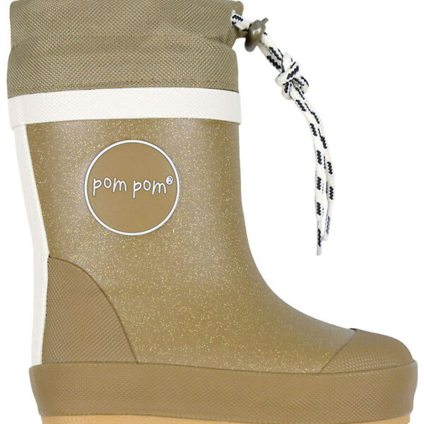 Pom Pom Termostøvler - Gold Glitter