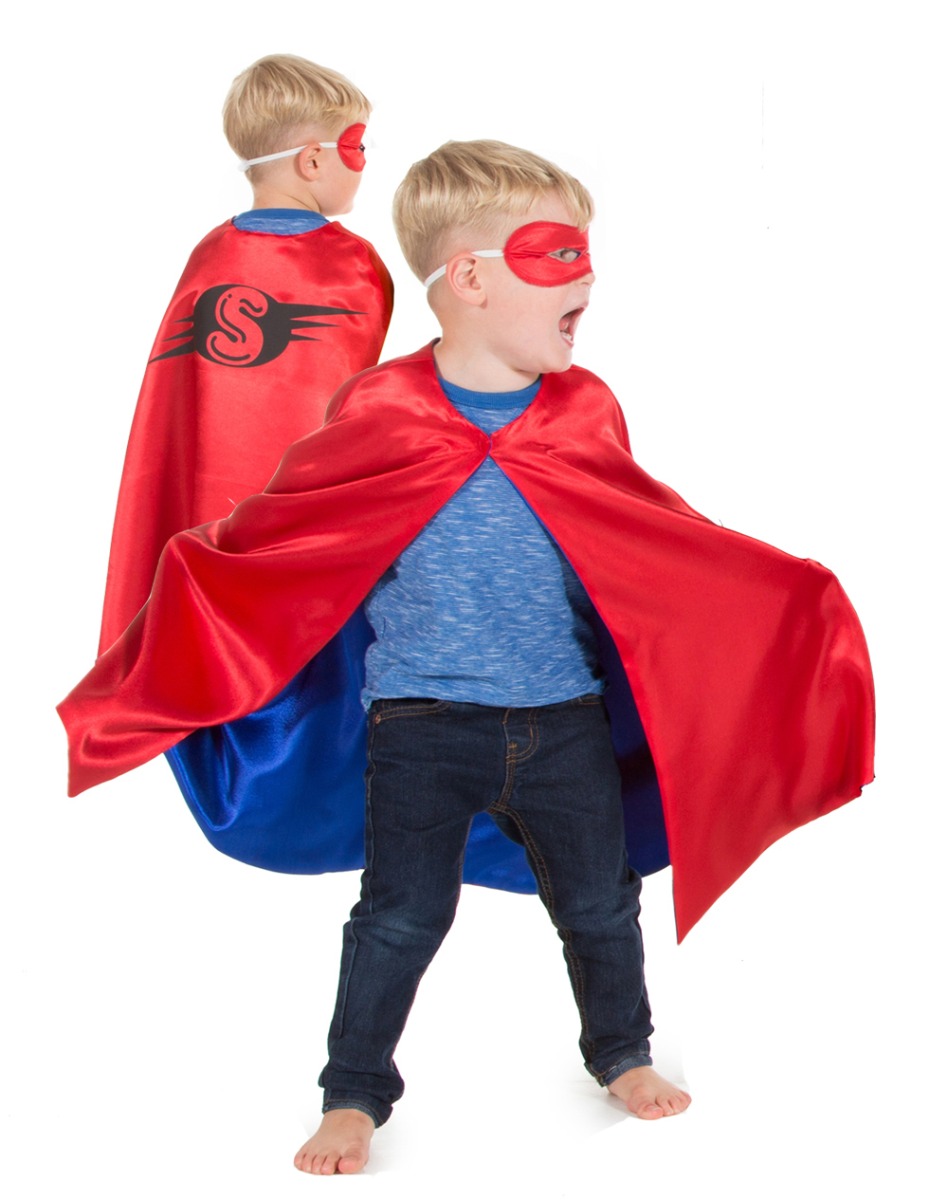 Pretend to Bee | Vendbar kappe - Rød/blå superhelt, str. 3-7 år