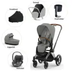 Priam pakke - mirage grey/chrome brown PLUS