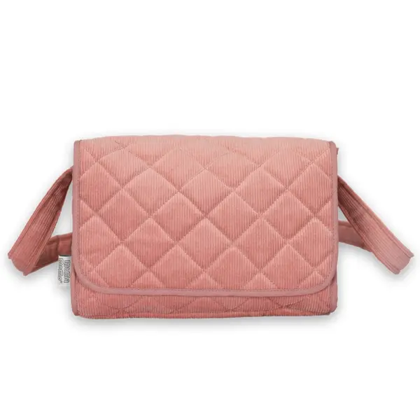 Pusletaske i fløjl, rosa