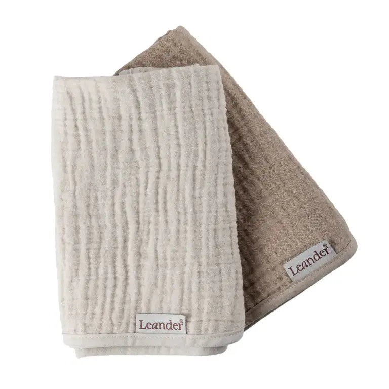 Pusleunderlag, muslin, 2 pk.-Cappuccino/Mocca