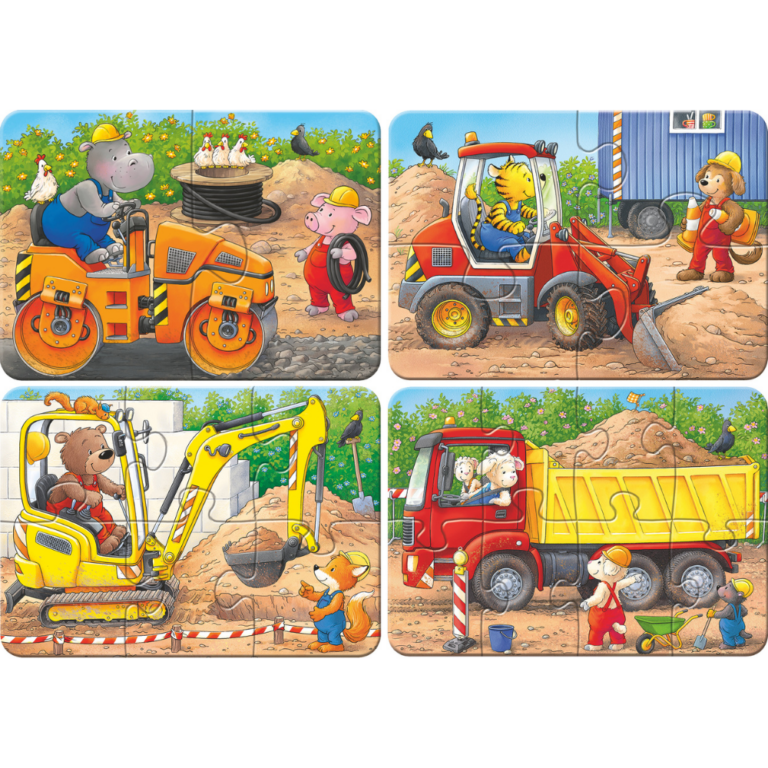 Ravensburger | Puslespil m. 2-8 brikker - På byggepladsen, 4 stk