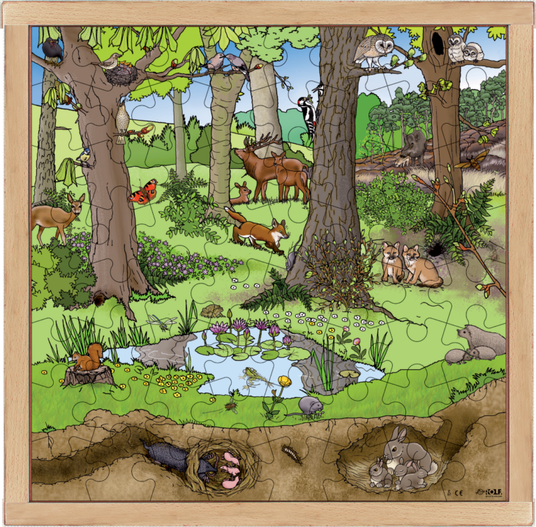 Rolf | Træpuslespil m. 64 brikker - Forår