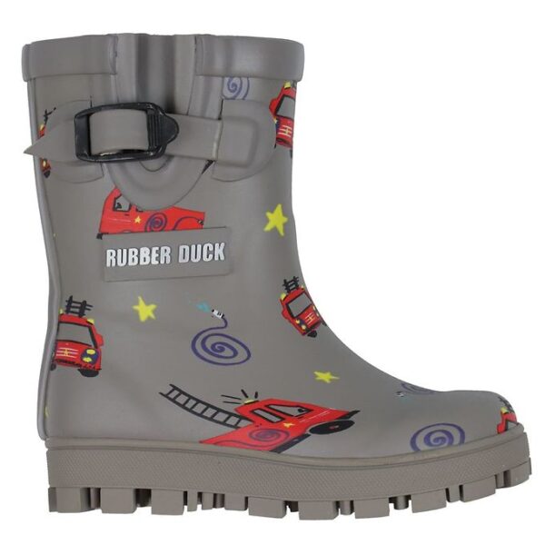 Rubber Duck Gummistøvler - Grå m. Brandbiler
