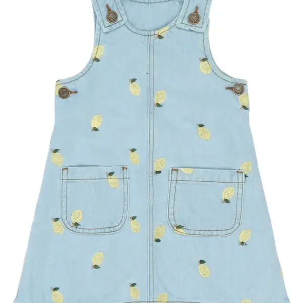 Saja Denim Kjole - Light Blue Denim EMB - 104