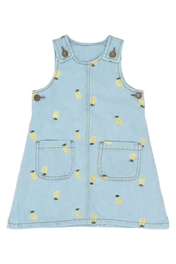 Saja Denim Kjole - Light Blue Denim EMB - 104