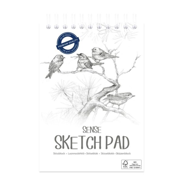 Sense | Skitseblok A5 / 140 gr. - Hvid, 60 ark