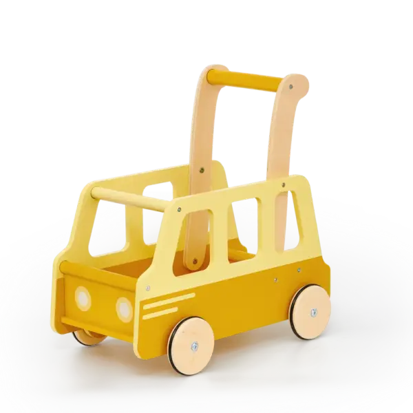 Skolebus skubbevogn gul