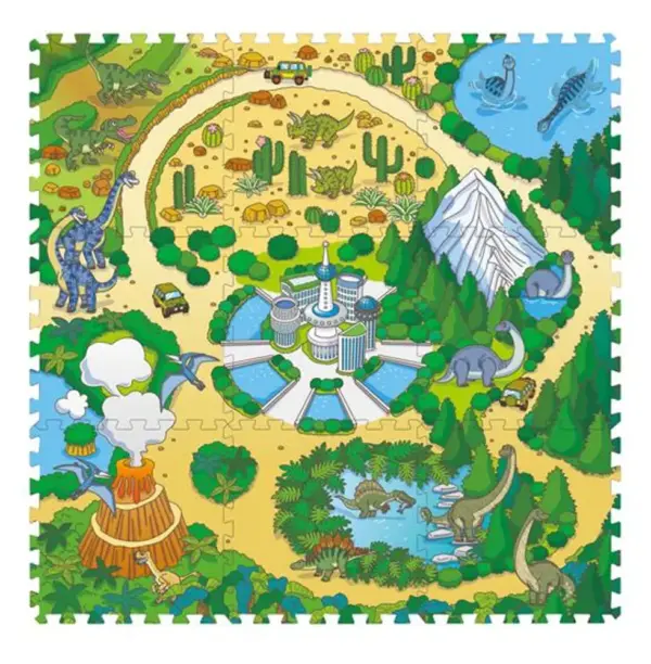 Skumlegegulv med dinopark, 9 skumfliser