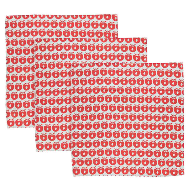 Småfolk Stofbleer - 3-pak - 79x79 - Apple Red