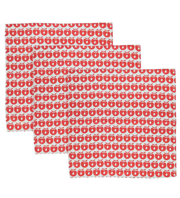 Småfolk Stofbleer - 3-pak - 79x79 - Apple Red
