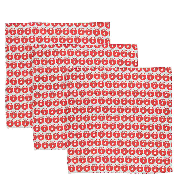 Småfolk Stofbleer - 3-pak - 79x79 - Apple Red Småfolk Stofbleer - 3-pak - 79x79 - Apple Red