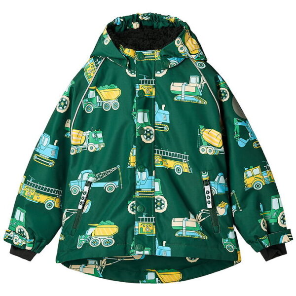 Småfolk Vinterjakke - Evergreen m. Køretøj