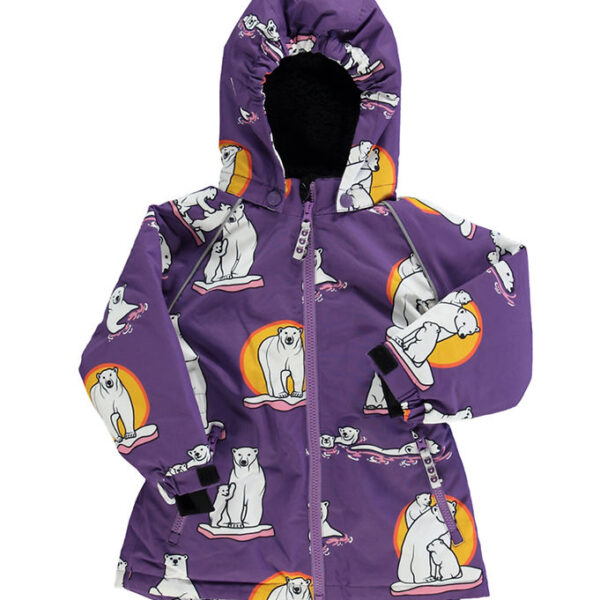 Småfolk Vinterjakke - Purple Heart m. Isbjørne