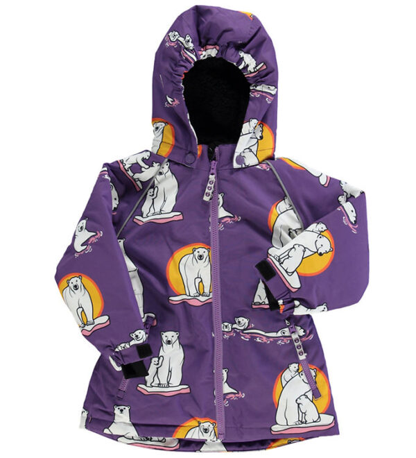 Småfolk Vinterjakke - Purple Heart m. Isbjørne