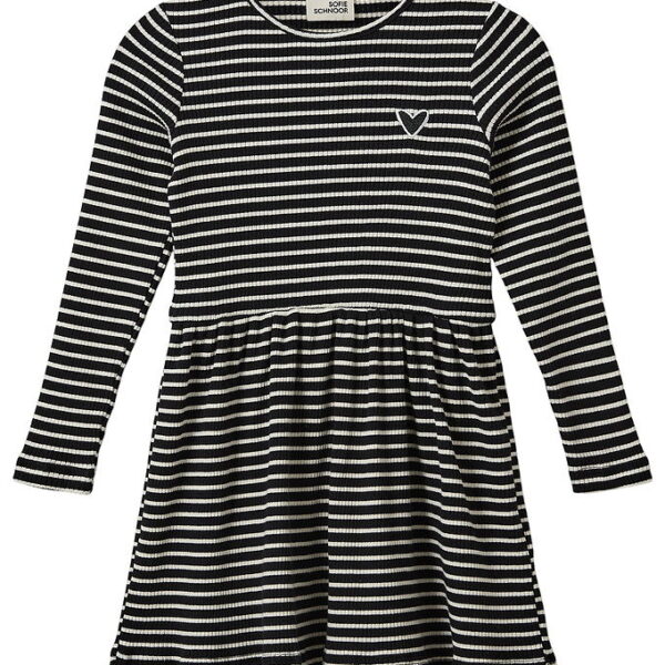 Sofie Schnoor Kjole - Rib - Berrask - Black Striped